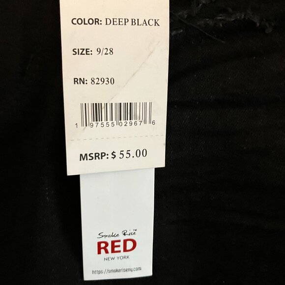 Smoke Rise Red Janis High Rise Slim Skinny Black Curvy Fit Jeans Size 9/28 NWT - Picture 5 of 13